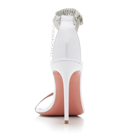 Amina Muaddi Georgia Crystal Embellished Leather Sandals New With Tags U… - Picture 4 of 12